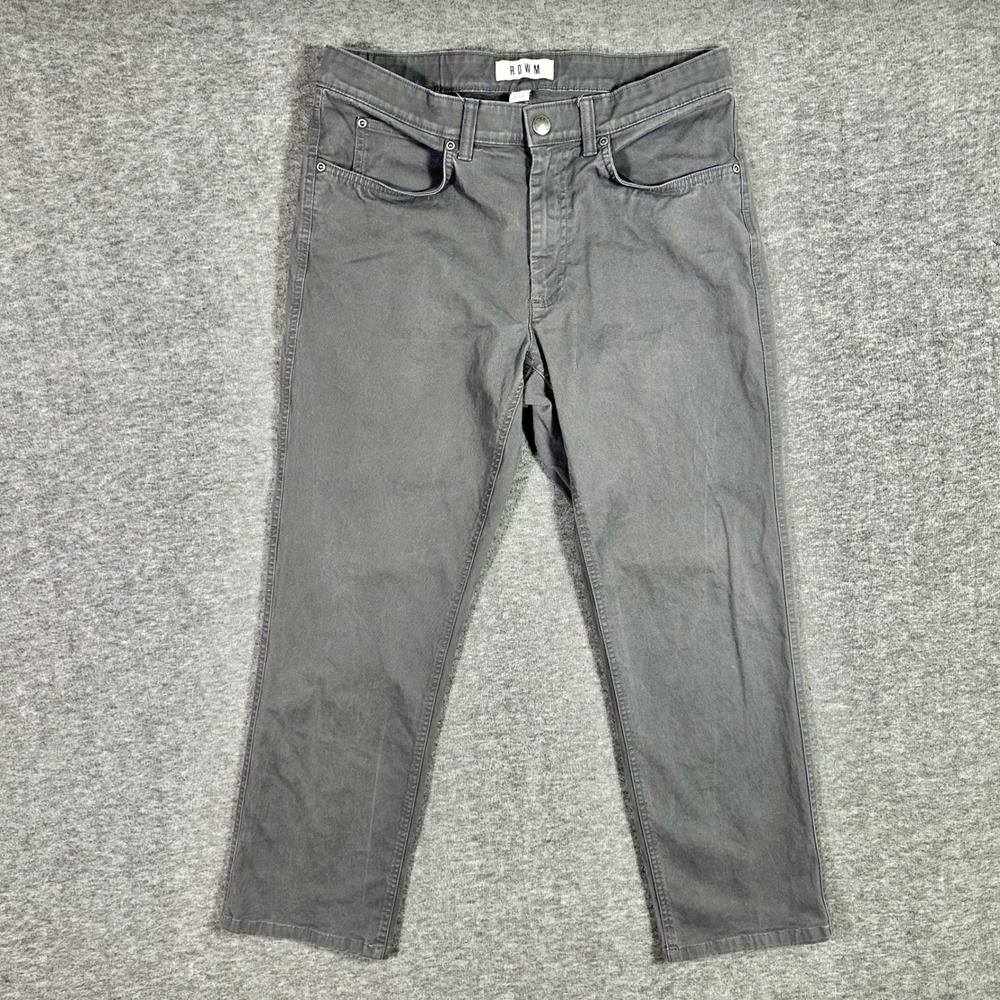 ROWM Pants Mens 34x30 Gray Straight Leg Casual Everyday Comfort Stretch Chino